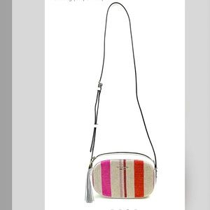 Kate Spade ♠️ Kourtney Stripe Multi Jacquard White Leather Crossbody
